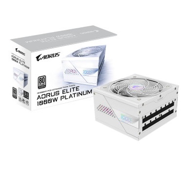 ספק-כוח למחשב נייח מודולרי מלא צבע לבן ג'יגהבייט Gigabyte GP-AE1000PM PG5 ICE AORUS ELITE P1000W 80+ Platinum Modular PCIe 5.0 ICE ATX 3.0